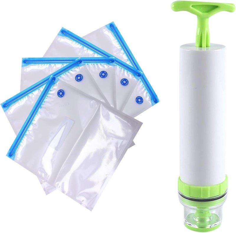 woobles Sous Vide Bags, 3Pcs Reusable Vacuum Food Sealer Bags 4 Sizes Vacuum Zipper Food Storage Preservation Kit for Food Storage and Sous Vide Cooking (Vacuum Hand Pump) - Image 2